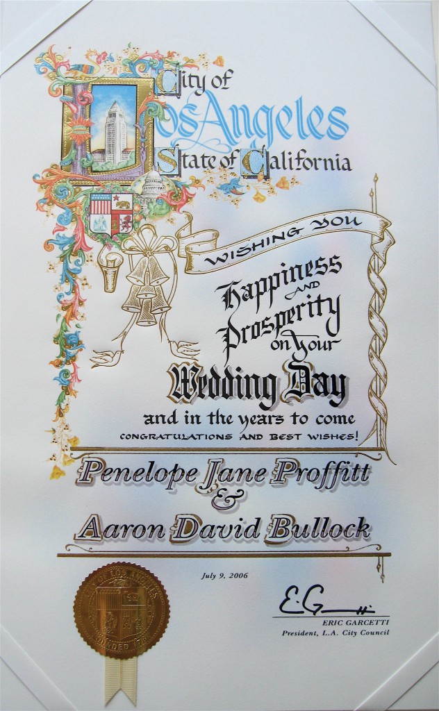 LA Wedding Card