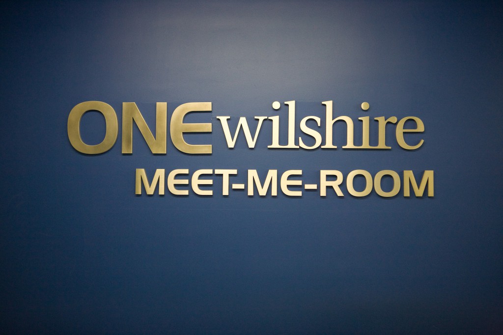 One Wilshire Meet-Me-Room Sign