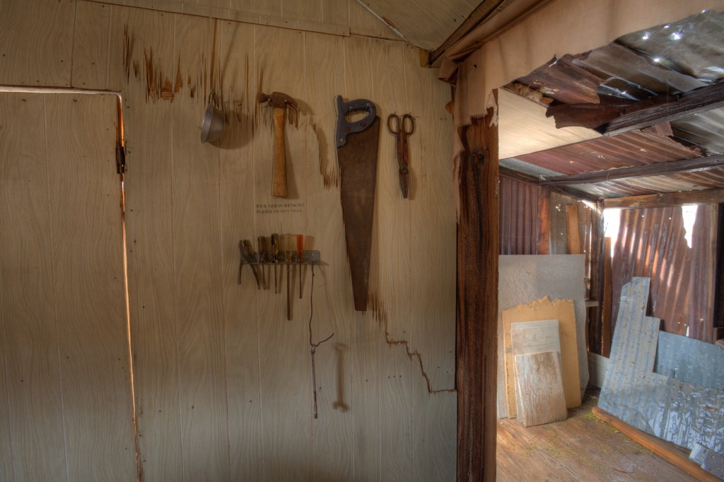 Tools Inside the Cabin at Tucki Mine in Death Valley