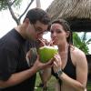 dave and penelope drinking green coconut