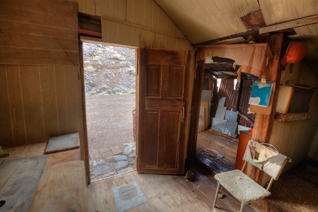 Inside the Cabin at Tucki Mine in Death Valley