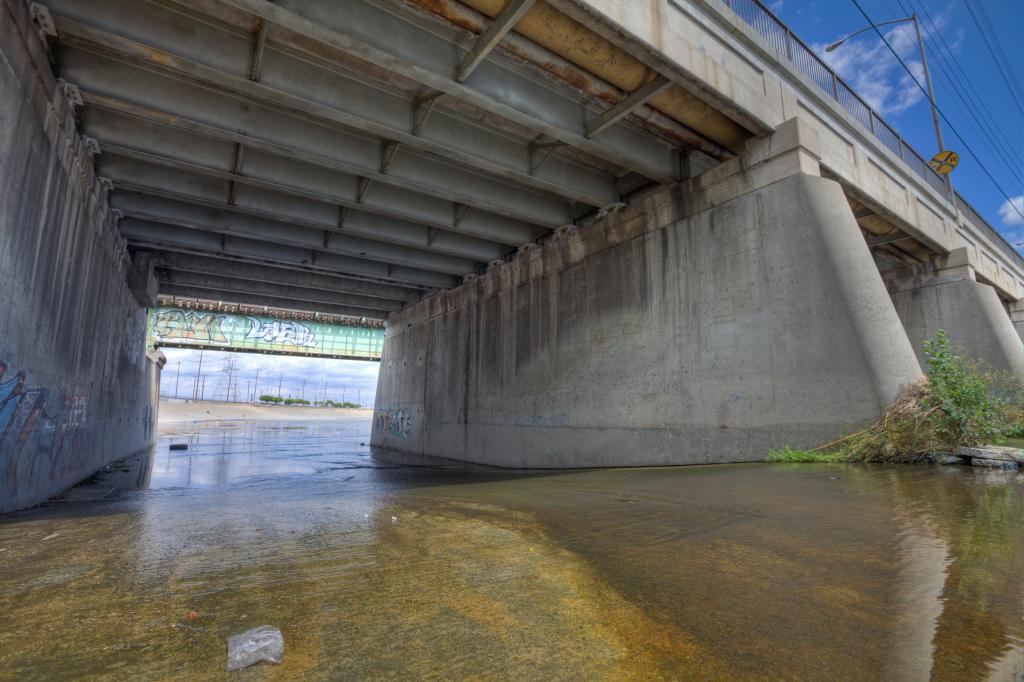 LA River Under A Bridge